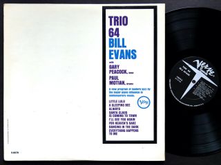 BILL EVANS Trio 64 LP VERVE RECORDS V - 8578 US 1964 DG MONO JAZZ Paul Motian NM 2