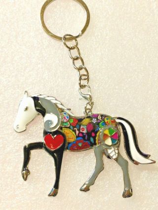 Horse Mustang Key Ring Enamel Alloy Keychain Multicolor Jewelry