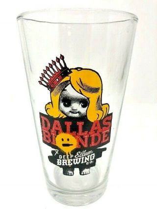 Deep Ellum Brewing Company Dallas Blonde Pint Beer Glass Dallas Texas