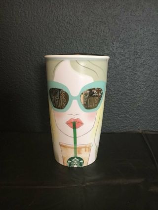 Starbucks La Women Sunglasses Coffee Travel Cup Mug Los Angeles Limited Rare