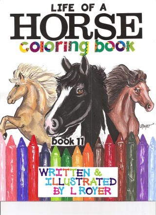 Horse Art Coloring Book By Creator Artist L Royer Autographed 11 Release