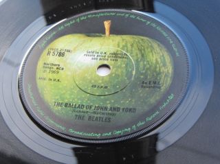The Beatles 1969 Uk 45 Ballad Of John And Yoko Near