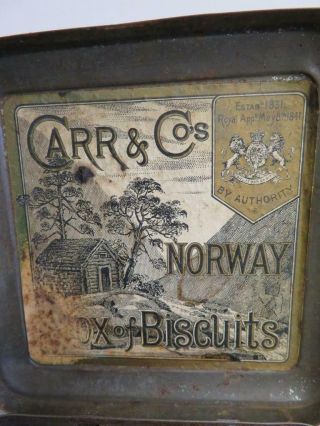 really old tin box rare CARR AND CO biscuit tin 3
