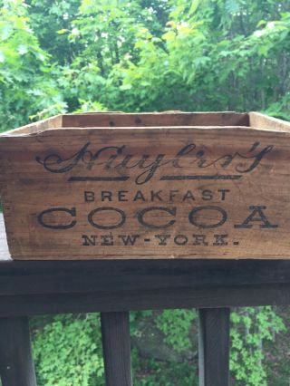 Vintage Wooden Crate Huyler’s Breakfast Cocoa