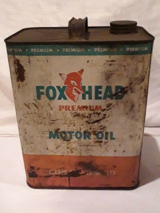 Vintage Rusty Foxhead 2 Gallon Oil Can