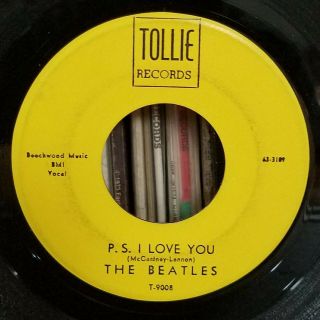 Beatles | Rock 45 | P.  S.  I Love You / Love Me Do | Tollie 9008 Vg,  Black Box