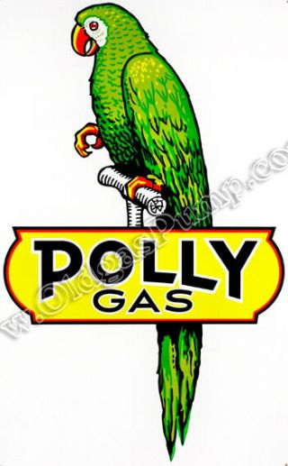 Polly Gasoline 15.  5 " X 9.  5 " Vinyl Gas & Oil Pump Decal Dc - 115
