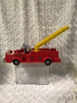 Old Louis Marx & Co Usa Plastic Toy Fire Engine Truck Vintage Friction Motor Red