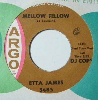 Northern Soul R&b 45 Etta James Mellow Fellow / Bobby Is His Name Argo Listen