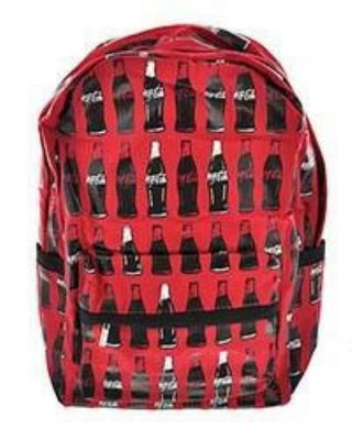Officially Licensed Screen Printed Coca - Cola Bottles On Canvas Backpack
