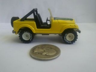 Vintage Hot Wheels Diecast Jeep Cj - 7 Yellow With Whitehub Real Riders Nobox