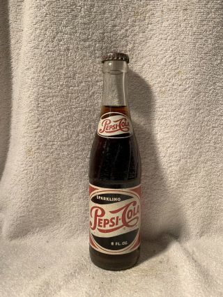 Rare Full 1950’s 8oz Pepsi - Cola Acl Soda Bottle Norfolk,  Va