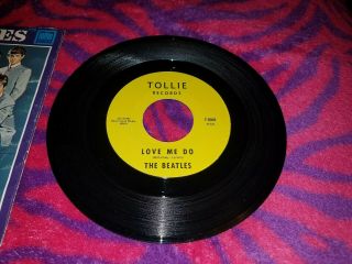 The Beatles 45 record LOVE ME DO,  Tollie 1964,  picture sleeve,  yellow label 3