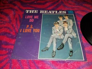 The Beatles 45 record LOVE ME DO,  Tollie 1964,  picture sleeve,  yellow label 7