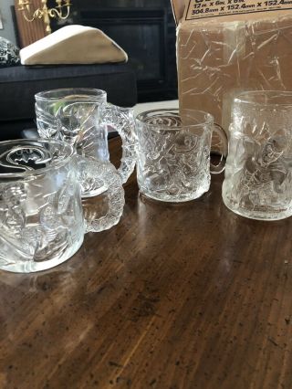Mcdonalds Batman Forever Glass Mugs - Complete Set Of 4 - 1995 - Vintage - -
