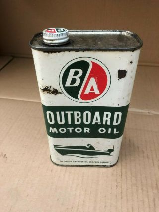 BA Utility / Outboard Motor Oil Tin Quart - British American Oil - Oil Can 3