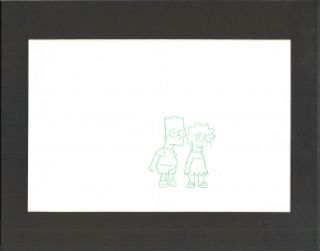 The Simpsons Lisa And Bart Simpson Animation Cel Drawing Fox 2006 B1