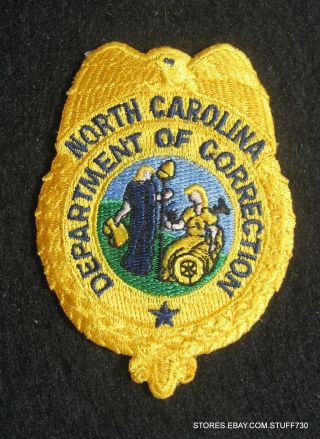North Carolina Department Of Correction Sew On Patch Badge 2 1/2 " X 3 1/2 "
