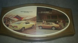 Dealer Showroom Promotional 1976 Ford Mustang 2 & Maverick Sign Vtg Display