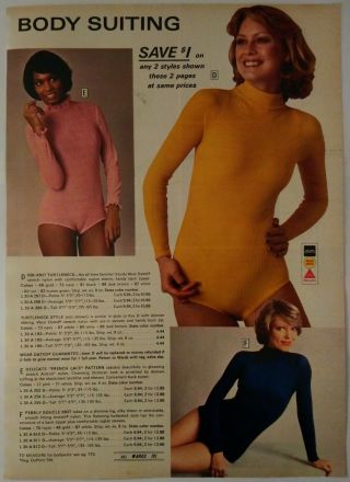1975 Vintage PAPER PRINT AD nylon satin panties body suiting lingerie underwear 2