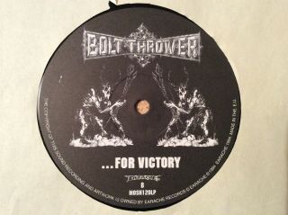 BOLT THROWER “.  for victory” orig 1994 EARACHE label vinyl LP 3