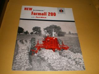 1950s Mccormick Farmall 200 International Harvester Tractor Brochure Booklet