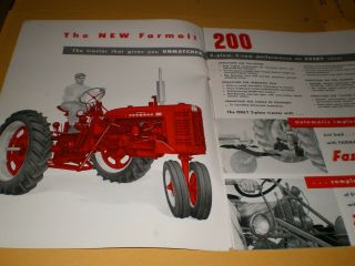 1950s McCormick Farmall 200 International Harvester Tractor Brochure Booklet 2