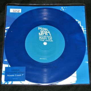 Pearl Jam Ltd Blue Vinyl 45 Man Of The Hour 7 " Numbered Vinyl Rare Uk 2004