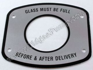 Tokheim 300 Gas Pump Sight Glass Must Be Full Id Tag Plate Sb - 104
