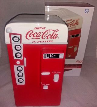 Coca Cola Coke Vending Machine Snack Cookie Jar Gibson Stoneware 2001 Guc