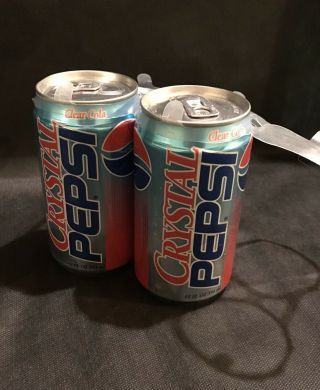 Vintage 12oz Crystal Pepsi Cans (2) And Full