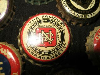 9 Vintage Beer Ale Bottle Caps CORK LINED Utica Club Narragasett Hanley 5