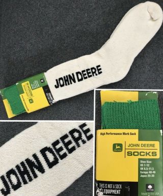 John Deere Men’s Size 7 - 12 High Performance Work Tube Sock Made In U.  S.  A.  -