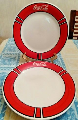 Coca Cola 10 1/2 " Dinner Plates (set Of 4) By Gibson China 1996