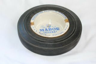 Antique Vintage Mabor General Tires Gas Station Rubber Ashtray Sign 2