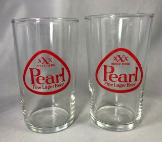 2 Xxx Pearl Fine Lager Beer Glass Barware Vintage