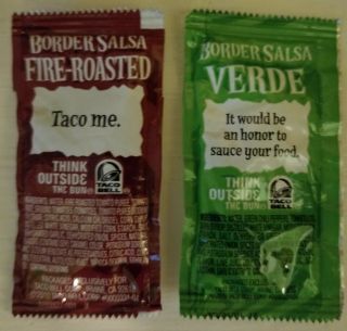 Taco Bell Sauce Packets Rare Discontinued - Fire Roasted & Salsa Verde 1 Of Each