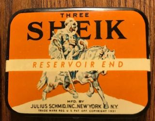 4 Different Vintage Sheik Prophylactic Condom Tins 3