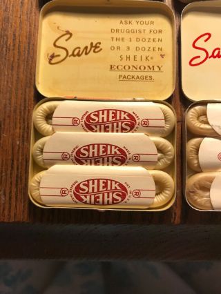 4 Different Vintage Sheik Prophylactic Condom Tins 8
