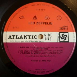 Led Zeppelin Lp 4 Zofo Uk Atlantic Plum Press A3 B3