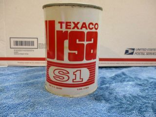 Vintage Texaco Ursa S1 Motor Oil Quart Can Full Sae 30 Hd 1965
