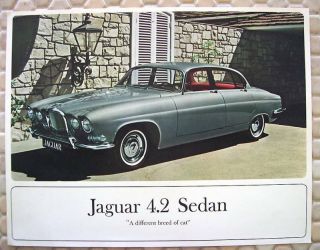 Jaguar Official 4.  2 Sedan Sales Sheet Showroom Brochure 1965 Usa Edition