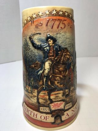 Miller Birth Of A Nation 1776 Beer Stein Washington Crossing The Delaware