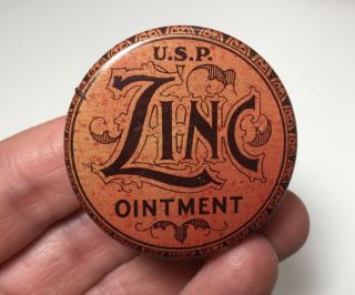 Vintage U.  S.  P Zinc Ointment Medicine Tin