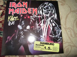 Iron Maiden 2 Lp Killer Live World Tour 81 Blue Vinyl Hamburg Rare
