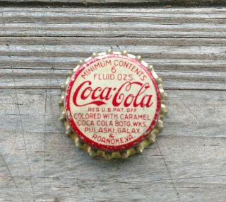 1920s Pulaski,  Galax,  Roanoke Virginia Coca Cola Bottle Cap Sc47