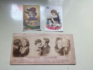 3 Antique Victorian Trading Cards James Pyles Pearline & Smiths Bile Beans