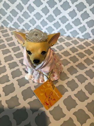 Aye Chihuahua Dog Figurine 13355 " Princess " 4 " Tall Heavy Resin W/eyelashes