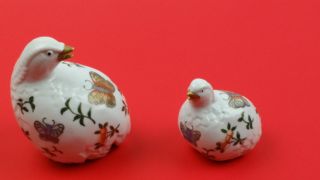 Vintage Ceramic Quail Set Andrea By Sadek Made In Japan