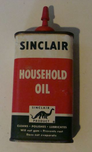 Vintage Sinclair Refining Co.  York Household Oil 4 Oz Dino Empty Tin